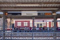 Badalona train station, Rodalies de Catalunya, people waiting for the train, passengers