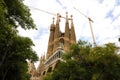 BARCELONA, SPAIN - JULY 12, 2018: The Basilica i Temple Expiatori de la Sagrada Familia, Barcelona, Catalonia, Spain Royalty Free Stock Photo