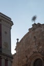 Building at dusk on the avenue La Rambla