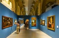 Barcelona, Spain - July 10, 2021: Exhibition of paintings in National Art Museum of Catalonia. Barcelona. Spain