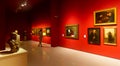 Barcelona, Spain - July 10, 2021: Exhibition of paintings in National Art Museum of Catalonia. Barcelona.