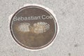 Footprint of Sebastian Coe near of the Olympic Stadium in Montjuic, Barcelona Royalty Free Stock Photo