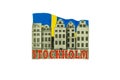 Barcelona, Spain - July 3, 2022. Fridge magnet from Stockholm, Sweden. Isolated on white background Royalty Free Stock Photo