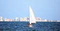 Barcelona, Spain, July 23, 2019: Group of people sailing in Spain