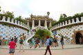 BARCELONA, SPAIN - JULY 13, 2018: tourists visiting famous Park