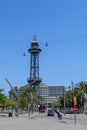 Barcelona, Spain - June 6: Aerial gondola lifts on June 6, 2016