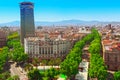 Panorama on Barcelona from Columbus monument. Military Governmen