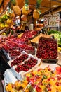 People Shopping For Healthy Fresh Fruits And Vegetables For Sale In Fruit Market Royalty Free Stock Photo
