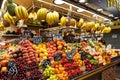 People Shopping For Healthy Fresh Fruits And Vegetables For Sale In Fruit Market Royalty Free Stock Photo