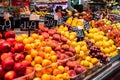 People Shopping For Healthy Fresh Fruits And Vegetables For Sale In Fruit Market Royalty Free Stock Photo