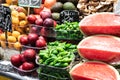 People Shopping For Healthy Fresh Fruits And Vegetables For Sale In Fruit Market Royalty Free Stock Photo