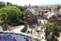 BARCELONA SPAIN - JUNE 9: Top of the entrance house from Park Gu Royalty Free Stock Photo