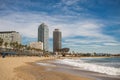 Barcelona Panorama with Olimpic Villa Buildings Skyscrapers Royalty Free Stock Photo