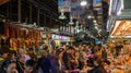 Barcelona Spain March 25 2019: Busy market of Mercat de Sant Josep de la Boqueria. The market is famous for quality produce and