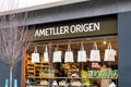 Barcelona, Spain-March 8, 2023. Facade and logo of Grup Ametller Origen, is a business group specialised in the distribution of Royalty Free Stock Photo