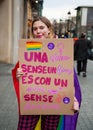 Barcelona, Spain - March 08, 2020: International Women`s day demonstration