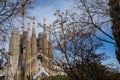 BARCELONA, SPAIN - MARCH 3, 2019: La Sagrada Familia Holy Family in Barcelona, Catalonia, Spain, Europe.