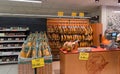 Spanish Serrano ham JamÃÂ³n in a supermarket, Barcelona, Spain Royalty Free Stock Photo