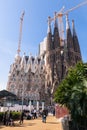 Basilica and Expiatory Church of the Holy Family (Sagrada Familia) in Barcelona, Spain Royalty Free Stock Photo