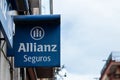 Barcelona, Spain-March 8, 2023. Sign and facade of the Allianz Group is a German multinational financial services company Royalty Free Stock Photo