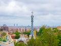 Barcelona, Spain. May 2019. Colorful architecture by Antonio Gaudi. Parc Guell is the most important park in Barcelona. Spain Royalty Free Stock Photo