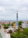 Barcelona, Spain. May 2019. Colorful architecture by Antonio Gaudi. Parc Guell is the most important park in Barcelona. Spain