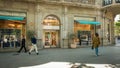 Barcelona, Spain - May 10, 2023: Exterior of a new Tiffany store in Paseo de Gracia street