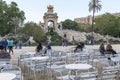 Fountain Grand Cascade in the Park of Ciutadella, Barcelona Royalty Free Stock Photo