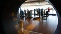 Barcelona, Spain - May 25, 2023: Interior of the sport gym at new cruise ship or flagship of MSC Grandiosa