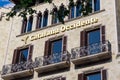 Barcelona, Spain - May 11, 2021. Logo and facade of Catalana Occidente, is one of the leaders of the Spanish insurance sector Royalty Free Stock Photo