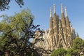 Nativity facade of La Sagrada Familia - the impressive cathedral Royalty Free Stock Photo