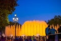 Barcelona, Spain - May 28 2022: Night Photograph Of The Performance Of The Singing Magic Fountain Of Montjuic In Barcelona,