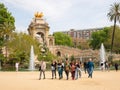 Barcelona, Spain, May 2019 - People take it easy in beautiful Parc de la Ciutadella