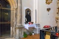 BARCELONA, SPAIN - MAY 15, 2017: Portrait of the Saint Maria Faustyna Kowalska in The church of San Agustin. She was a Polish Royalty Free Stock Photo