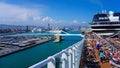 Barcelona, Spain - May 25, 2023: The simming pool area on the cruise ship MSC Grandiosa Royalty Free Stock Photo