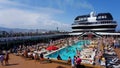 Barcelona, Spain - May 25, 2023: The simming pool area on the cruise ship MSC Grandiosa Royalty Free Stock Photo