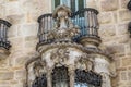 BARCELONA, SPAIN - MAY 16, 2017: View of the details of the famous Casa Calvet building. Is a modernist building designed by