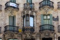 BARCELONA, SPAIN - MAY 16, 2017: View of the details of the famous Casa Calvet building. Is a modernist building designed by