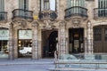 BARCELONA, SPAIN - MAY 16, 2017: View of the details of the famous Casa Calvet building. Is a modernist building designed by