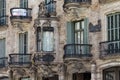 BARCELONA, SPAIN - MAY 16, 2017: View of the details of the famous Casa Calvet building. Is a modernist building designed by