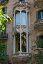 BARCELONA, SPAIN - MAY 16, 2017: View of the details of the famous Casa Manuel Felip building. Is a modernist building designed by