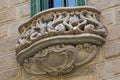 BARCELONA, SPAIN - MAY 16, 2017: View of the details of the famous Casa Manuel Felip building. Is a modernist building designed by