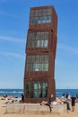 BARCELONA, SPAIN - MAY 15, 2017: View of the famous sculpture La Estrella Herida known as The Wounded Star or Los Cubos. Was