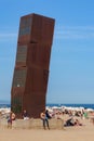 BARCELONA, SPAIN - MAY 15, 2017: View of the famous sculpture La Estrella Herida known as The Wounded Star or Los Cubos. Was
