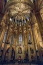 Interior of Barcelona Cathedral Royalty Free Stock Photo