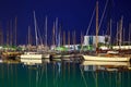 BARCELONA, SPAIN - MAY 16, 2017: View of the sailboats on the pier in center of Barcelona in evening time Royalty Free Stock Photo