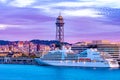 MV Seabourn Odyssey Cruise Ship docked in Barcelona Royalty Free Stock Photo