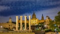 Barcelona Spain night at National Art Museum of Catalonia Royalty Free Stock Photo