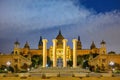 Barcelona Spain night city skyline at National Art Museum of Catalonia Royalty Free Stock Photo