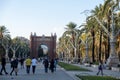 Barcelona, Spain - 5 November 2021: The Arc de Triomf is a triumphal arch in the city of Barcelona in Catalonia, Spain. Arco de